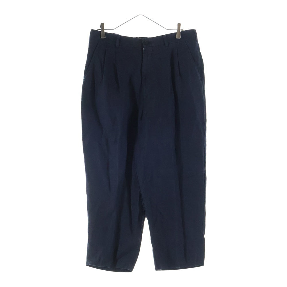COMME des GARCONS HOMME(コムデギャルソンオム) 22SS AD2021 キュプラ混 2タック スラックスパンツ ネイビー HI-P020