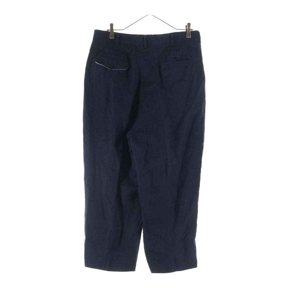 COMME des GARCONS HOMME(コムデギャルソンオム) 22SS AD2021 キュプラ混 2タック スラックスパンツ ネイビー HI-P020