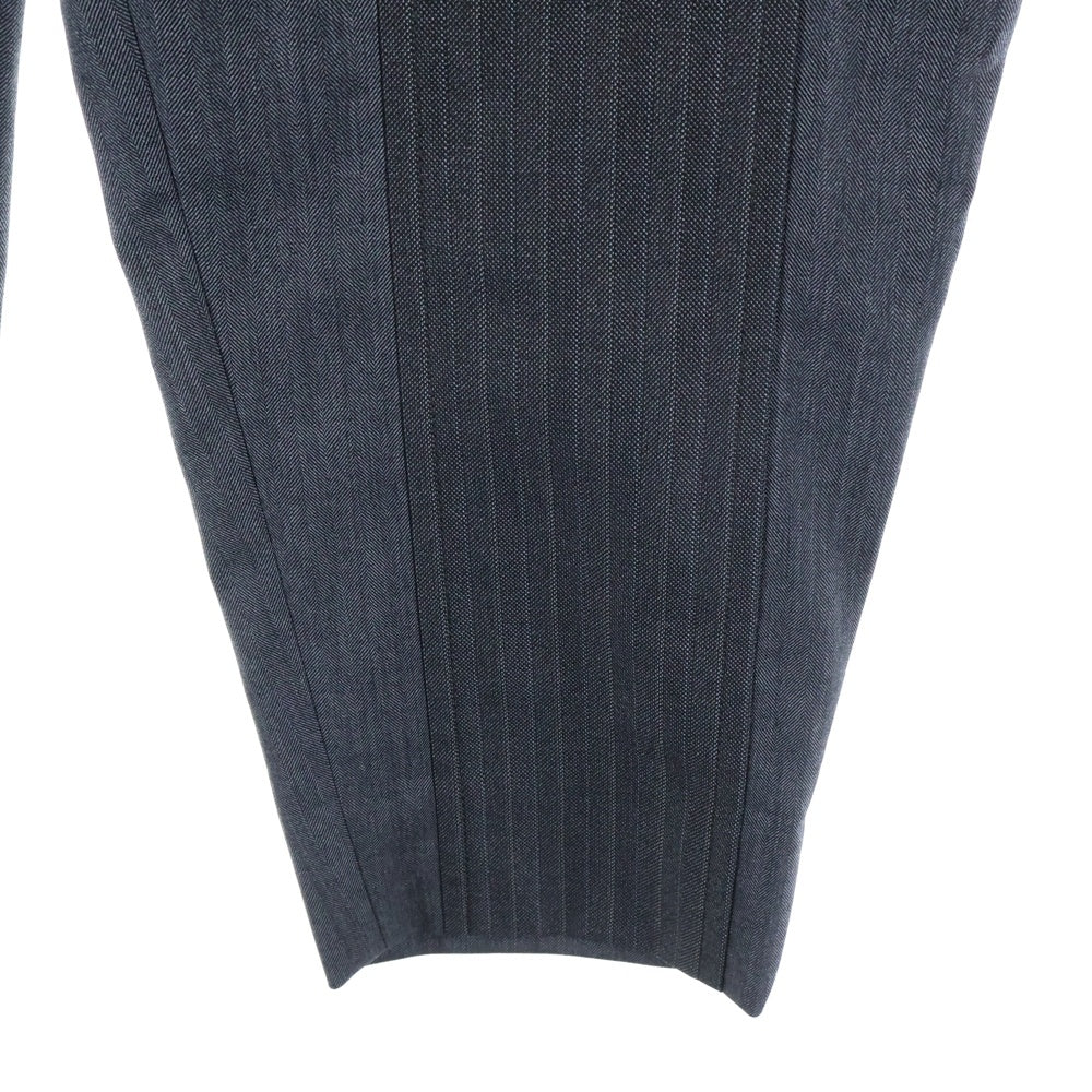 COMME des GARCONS HOMME DEUX(コムデギャルソン オムドゥ) 25SS AD2024 ストライプ切り替え テーパードスラックスパンツ グレー