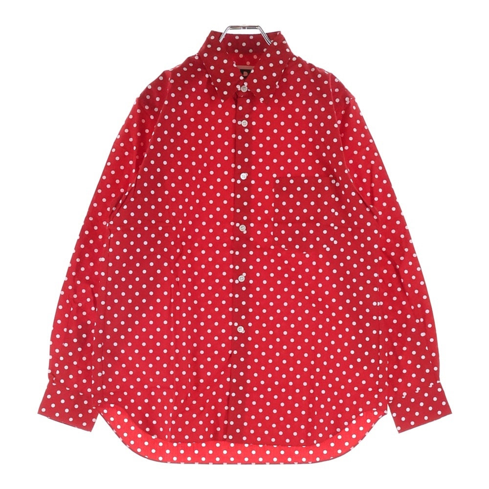 CDG(シーディージー) AD2019 ドット総柄 長袖ボタンシャツ レッド SZ-B003