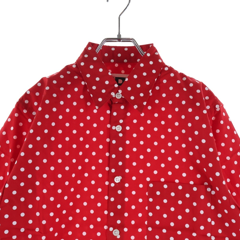 CDG(シーディージー) AD2019 ドット総柄 長袖ボタンシャツ レッド SZ-B003