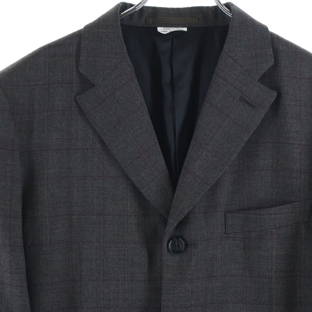 COMME des GARCONS HOMME DEUX(コムデギャルソン オムドゥ) 25AW AD2025 チェック柄 ウール セットアップスーツ 3Bシングルテーラードジャケット 1タックスラックスパンツ ブラウン DP-J022/DP-P024