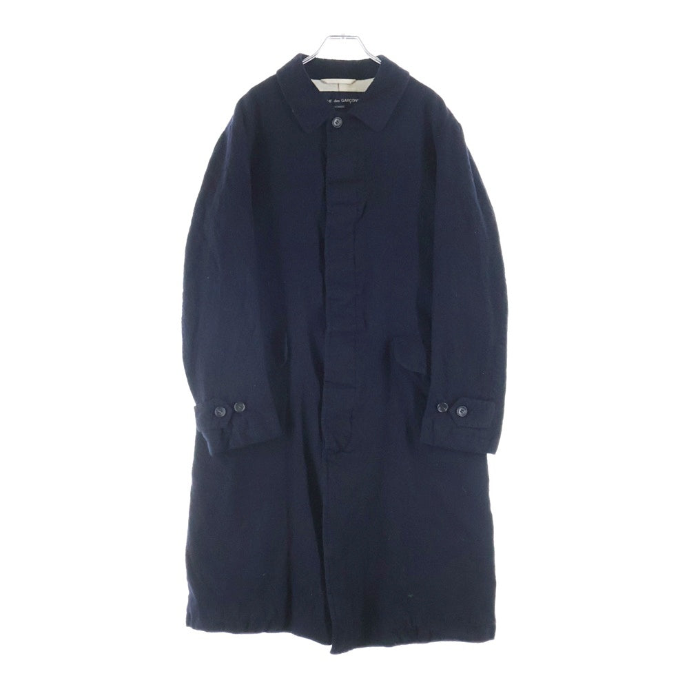 COMME des GARCONS HOMME(コムデギャルソンオム) 20AW AD2020 ウールサージ縮絨 ステンカラーコート ブラック HF-C007