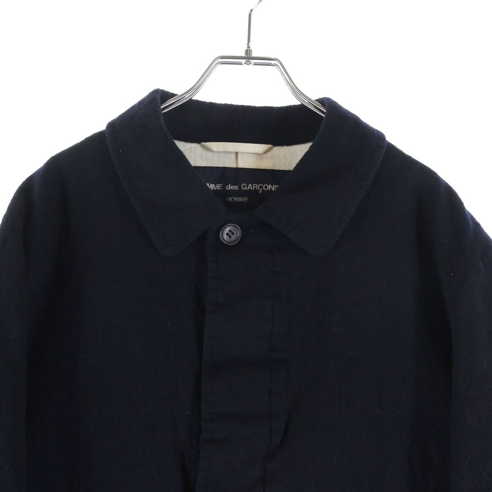 COMME des GARCONS HOMME(コムデギャルソンオム) 20AW AD2020 ウールサージ縮絨 ステンカラーコート ブラック HF-C007