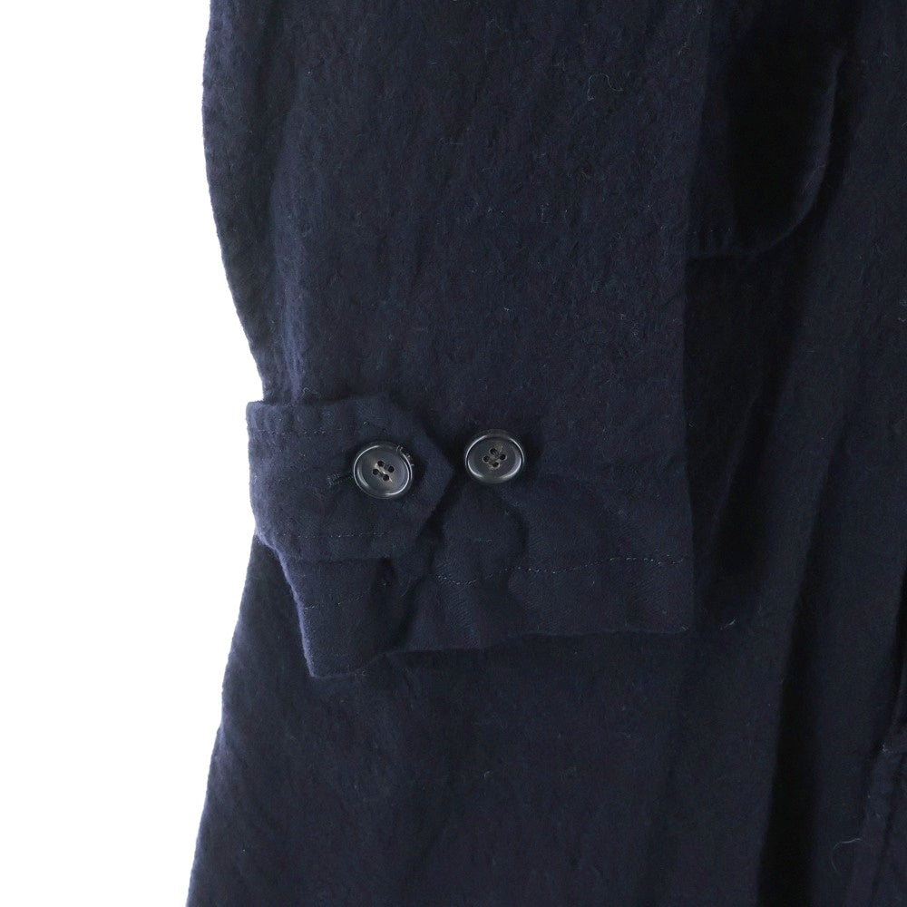 COMME des GARCONS HOMME(コムデギャルソンオム) 20AW AD2020 ウールサージ縮絨 ステンカラーコート ブラック HF-C007