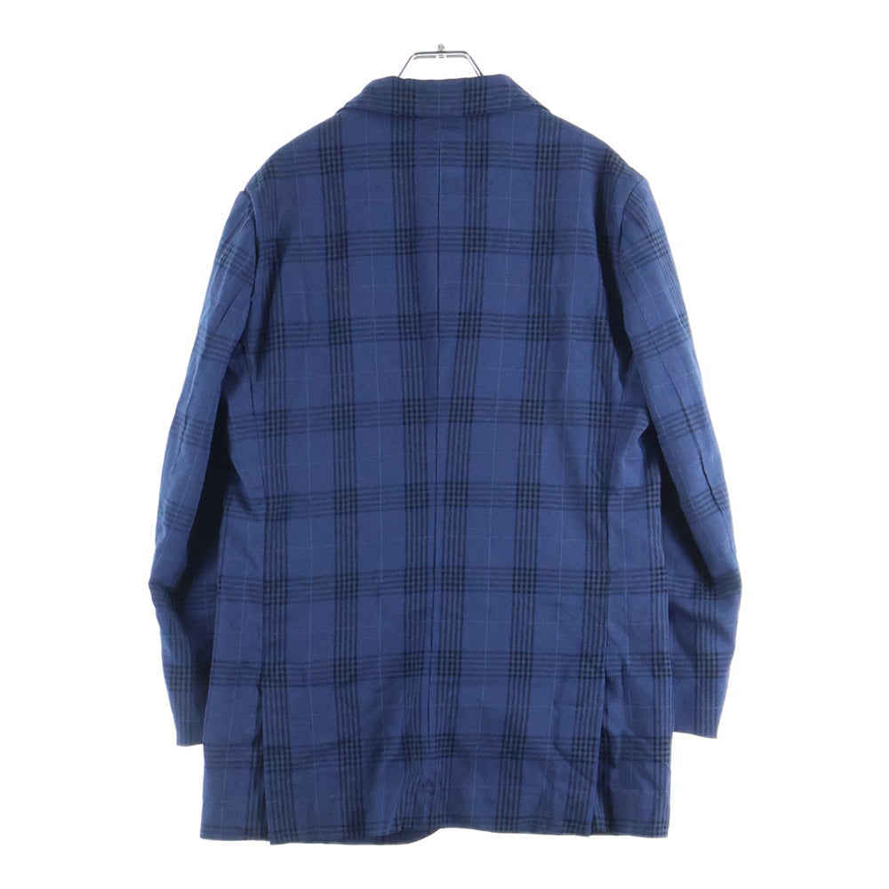 COMME des GARCONS HOMME DEUX(コムデギャルソン オムドゥ) 22SS AD2021 チェック柄 セットアップスーツ 3Bシングルテーラードジャケット イージースラックスパンツ ブルー DI-P045