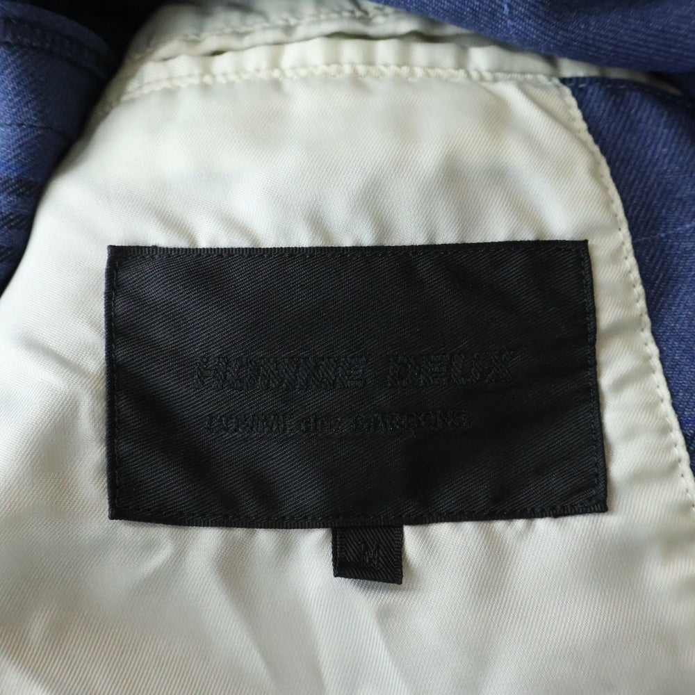 COMME des GARCONS HOMME DEUX(コムデギャルソン オムドゥ) 22SS AD2021 チェック柄 セットアップスーツ 3Bシングルテーラードジャケット イージースラックスパンツ ブルー DI-P045