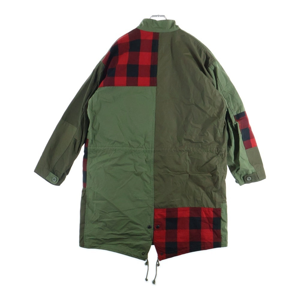 COMME des GARCONS HOMME(コムデギャルソンオム) 23AW AD2023 異素材パッチワーク加工 モッズコート グリーン HL-C009