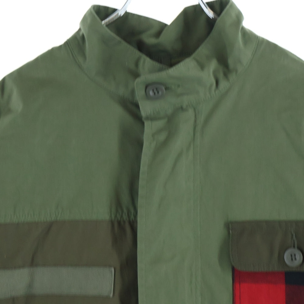 COMME des GARCONS HOMME(コムデギャルソンオム) 23AW AD2023 異素材パッチワーク加工 モッズコート グリーン HL-C009