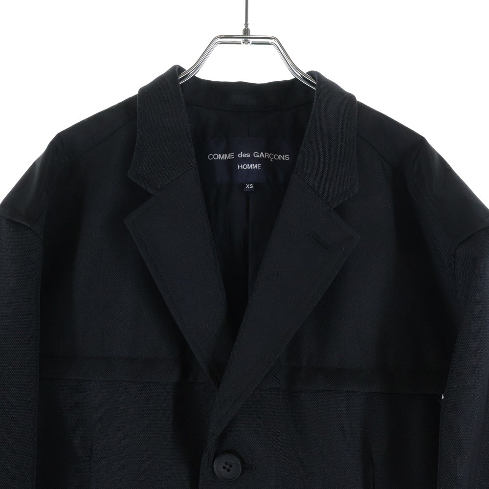 COMME des GARCONS HOMME(コムデギャルソンオム) 23AW AD2023 異素材切替 ロングコート ブラック HL-C001