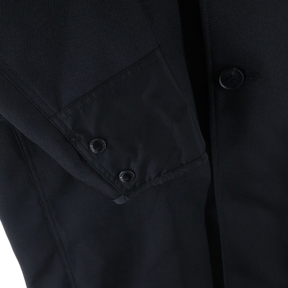 COMME des GARCONS HOMME(コムデギャルソンオム) 23AW AD2023 異素材切替 ロングコート ブラック HL-C001