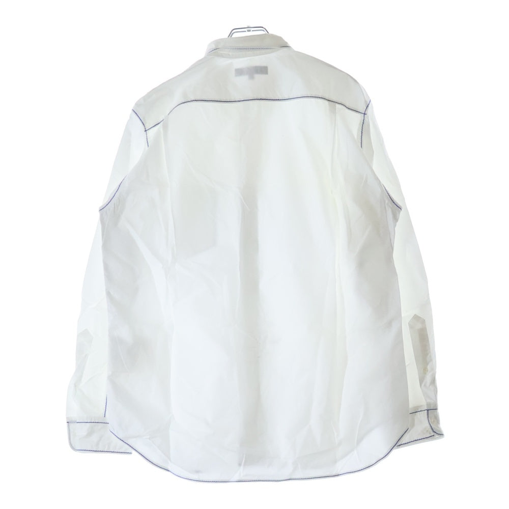 COMME des GARCONS HOMME(コムデギャルソンオム) 20AW AD2020 ブルーステッチ 長袖コットンシャツ ホワイト HF-B018
