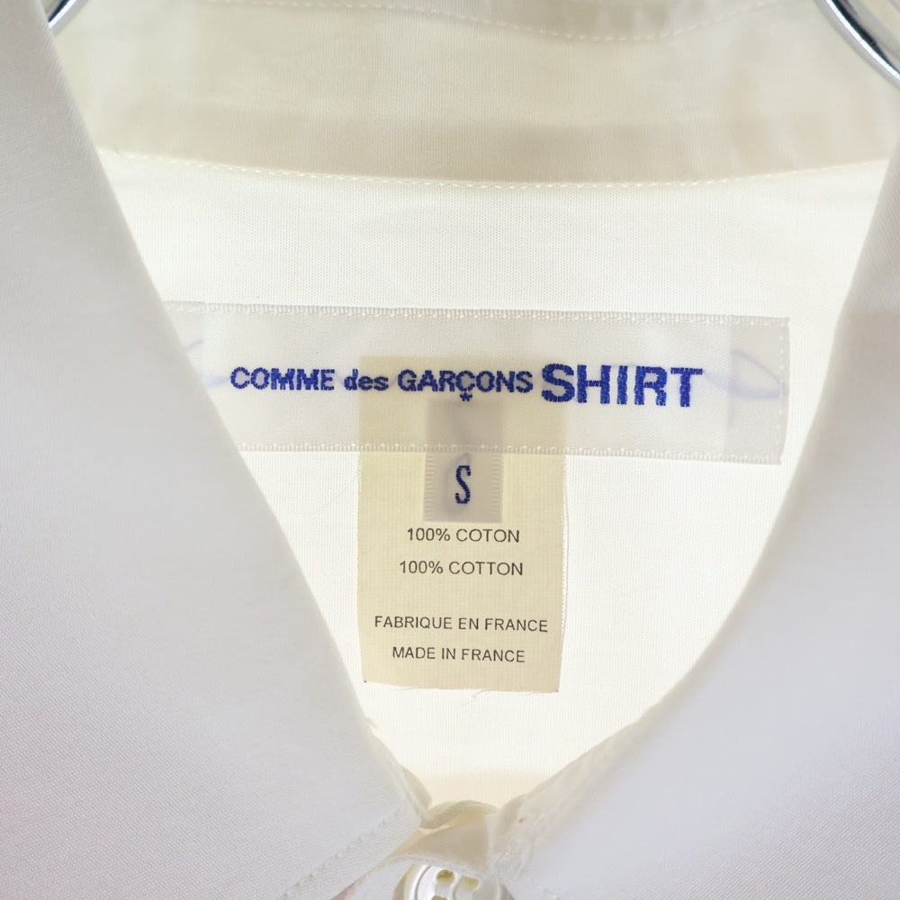 COMME des GARCONS SHIRT(コムデギャルソンシャツ) 19AW フロントパッチワーク加工 長袖ボタンシャツ レッド/ホワイト W27081