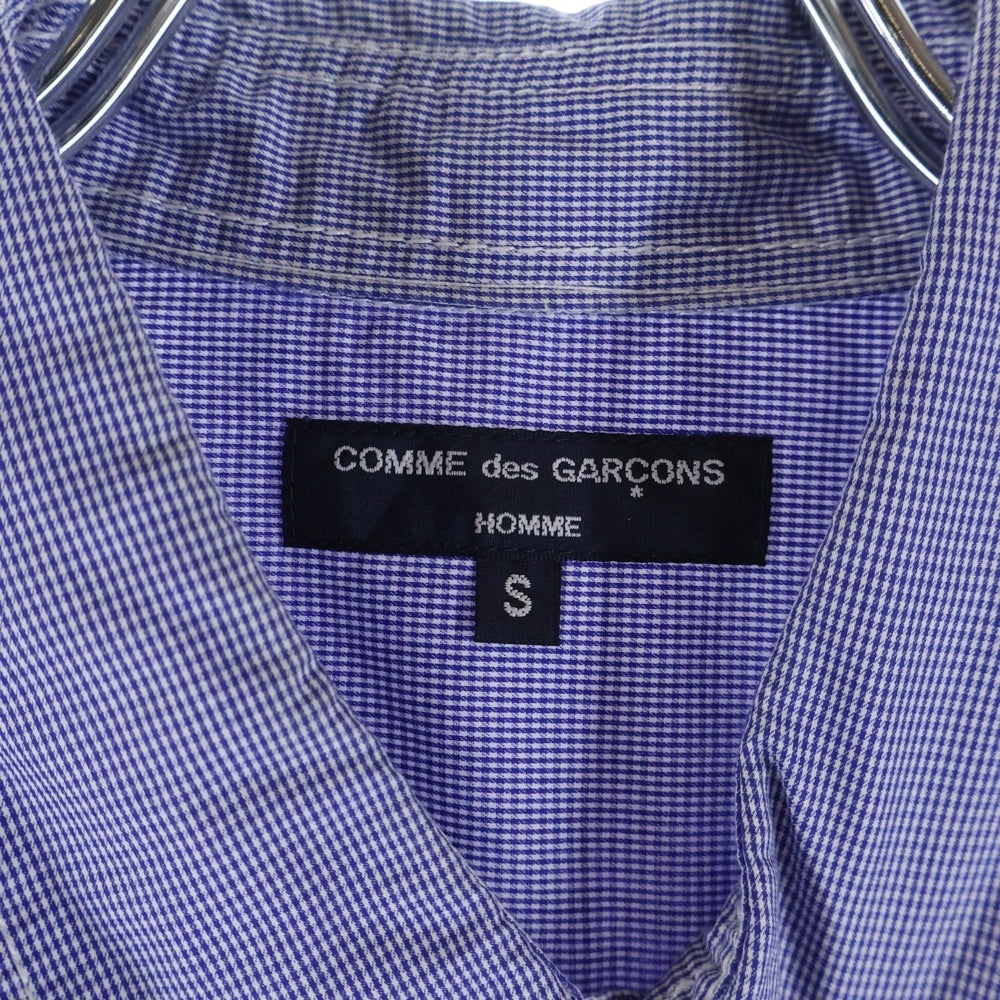 COMME des GARCONS HOMME(コムデギャルソンオム) 22AW AD2022 長袖ギンガムチェックシャツ ブルー HJ-B006