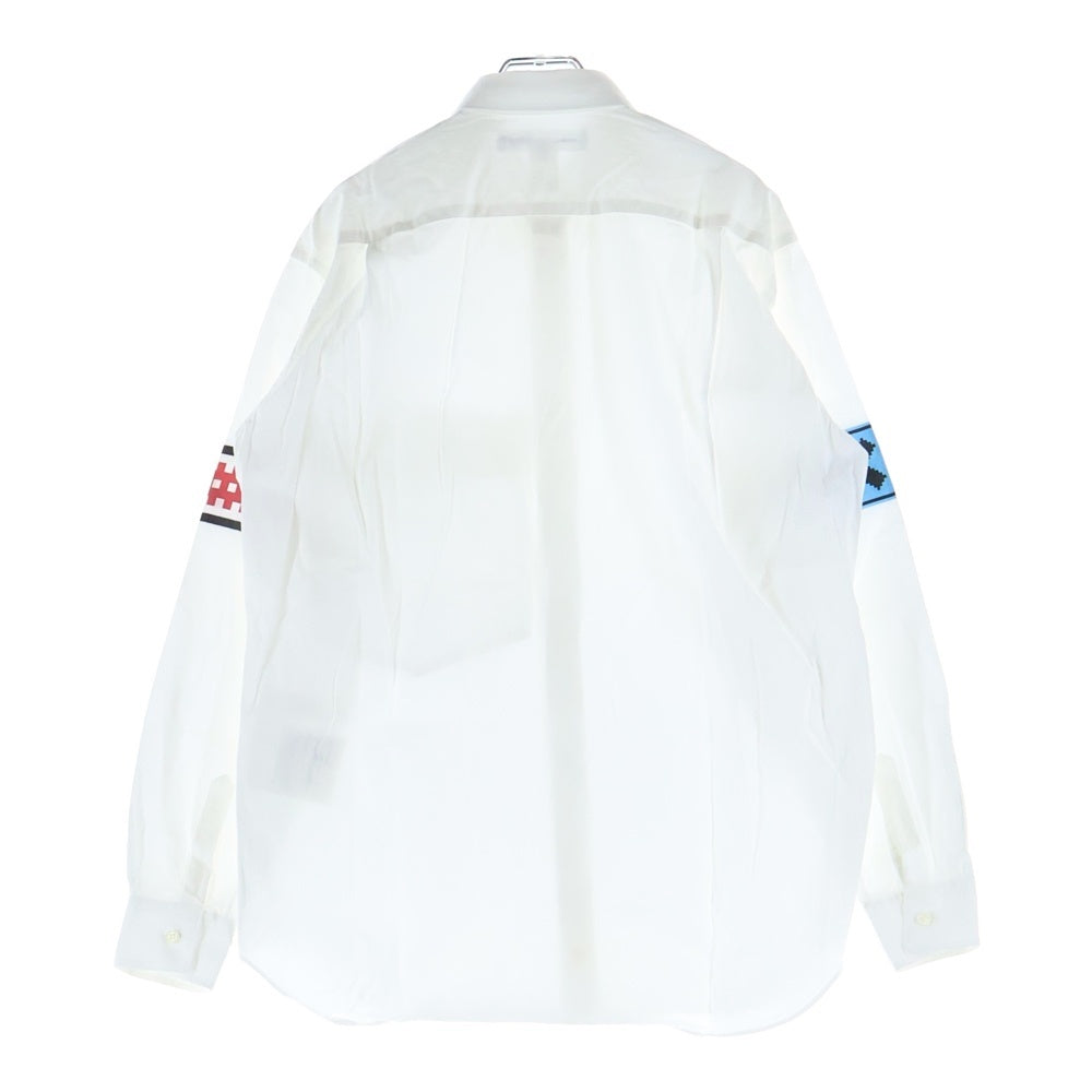 COMME des GARCONS SHIRT(コムデギャルソンシャツ) 22AW FOREVER フォーエバー 袖インベーダープリント 長袖コットンシャツ ホワイト FJ-B029