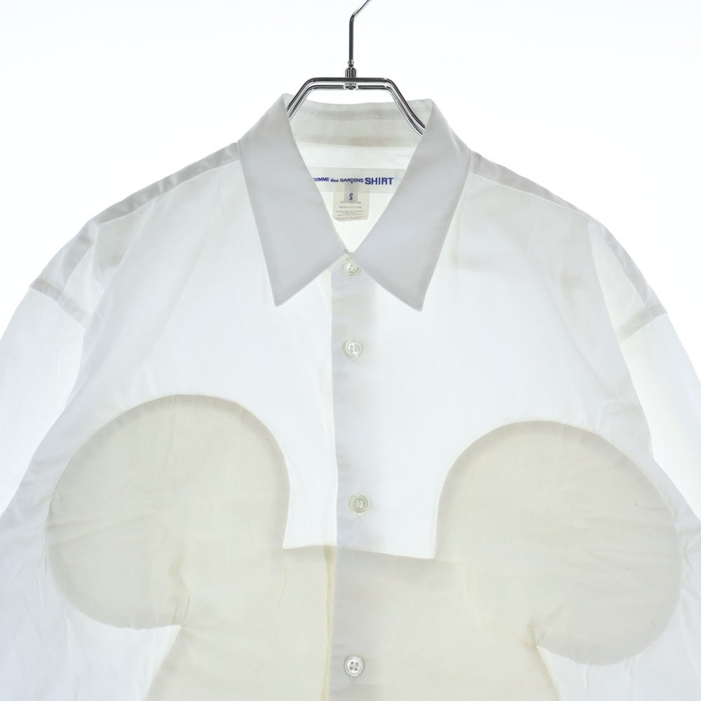 COMME des GARCONS SHIRT(コムデギャルソンシャツ) 23SS ×Disney ディズニー フロントモスリンミッキー刺繍 長袖シャツ ホワイト FK-B028
