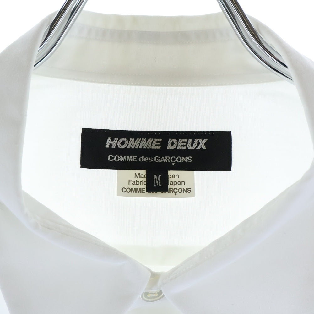 COMME des GARCONS HOMME DEUX(コムデギャルソン オムドゥ) 24SS AD2023 フロントストライプデザイン 長袖シャツ ホワイト/ブルー DM-B035