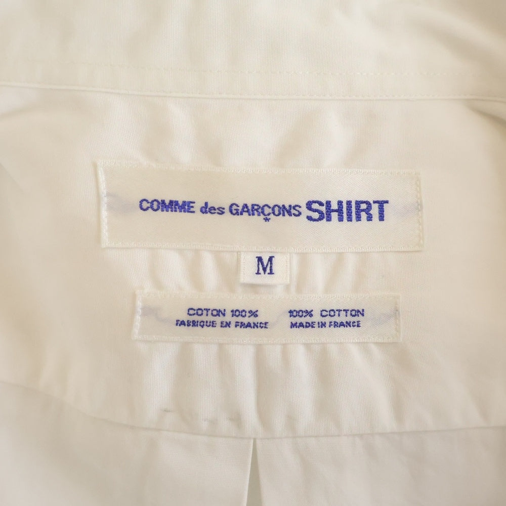 COMME des GARCONS SHIRT(コムデギャルソンシャツ) 80-90S 初期刺繍タグ 袖カットソー切替 長袖シャツ ホワイト