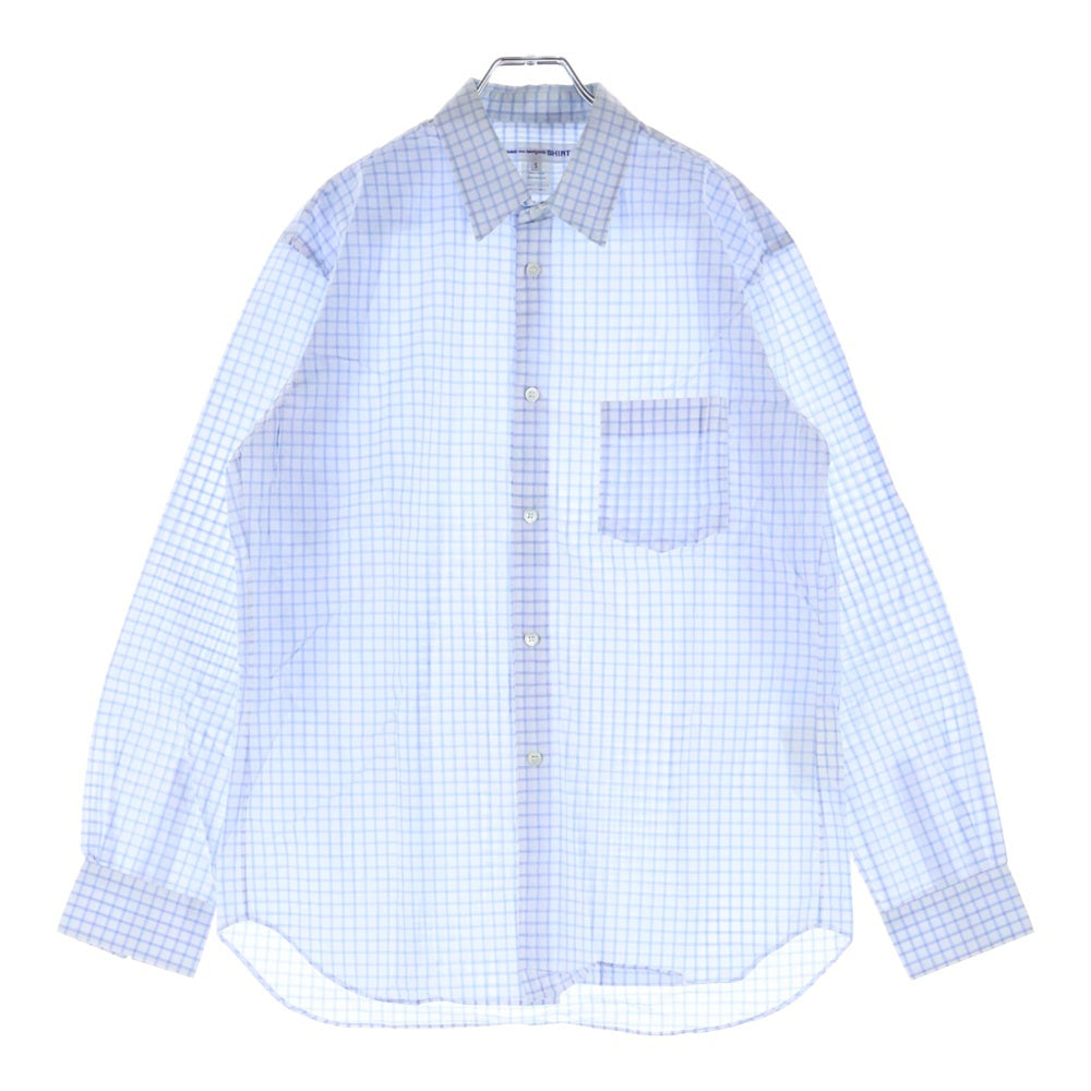 COMME des GARCONS SHIRT(コムデギャルソンシャツ) 長袖チェックボタンシャツ ホワイト/ブルー FO07B201