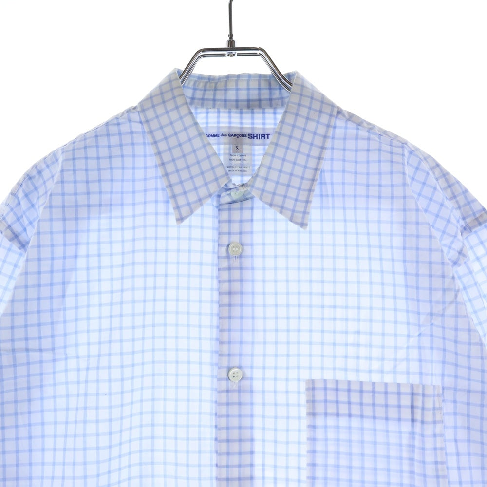 COMME des GARCONS SHIRT(コムデギャルソンシャツ) 長袖チェックボタンシャツ ホワイト/ブルー FO07B201