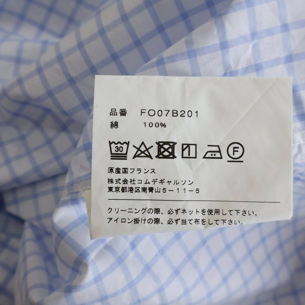 COMME des GARCONS SHIRT(コムデギャルソンシャツ) 長袖チェックボタンシャツ ホワイト/ブルー FO07B201