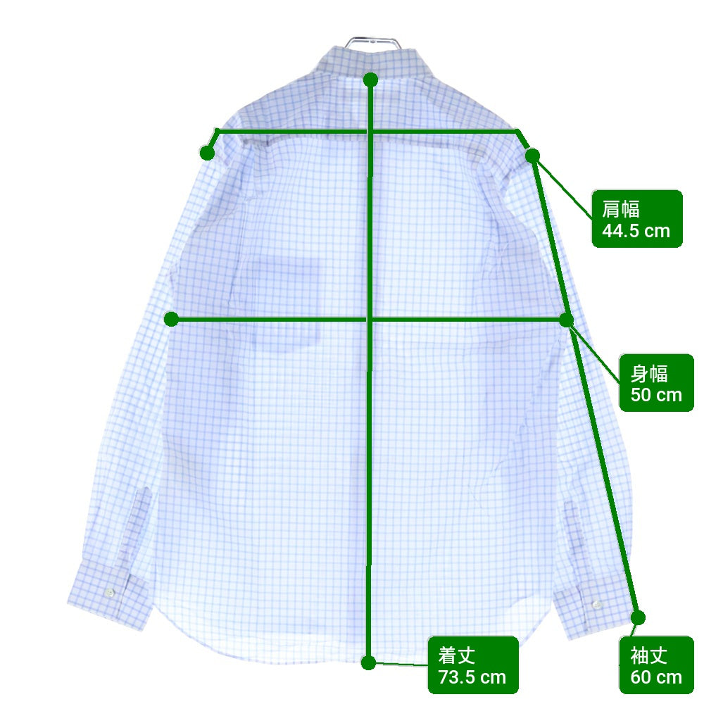 COMME des GARCONS SHIRT(コムデギャルソンシャツ) 長袖チェックボタンシャツ ホワイト/ブルー FO07B201