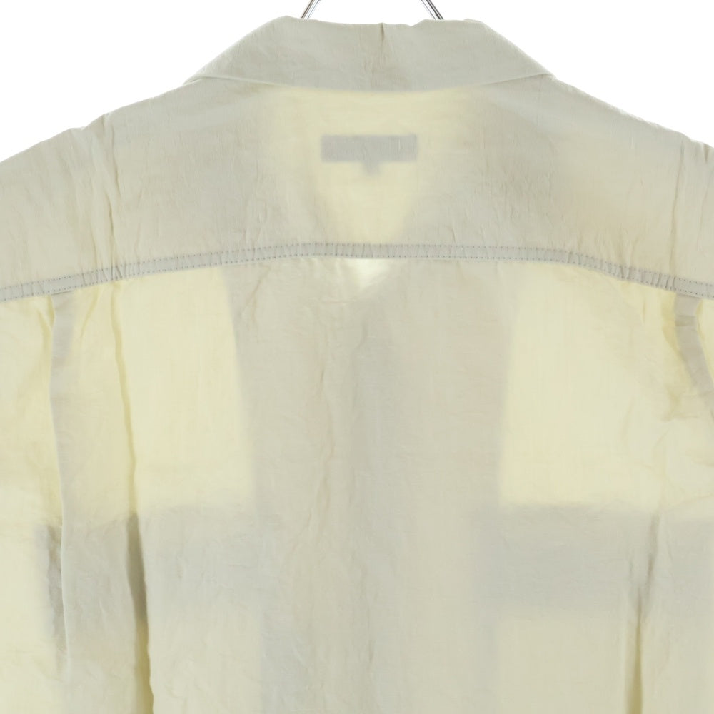 COMME des GARCONS HOMME(コムデギャルソンオム) 22SS AD2021 リネン混 半袖オープンカラーシャツ アイボリー HI-B024