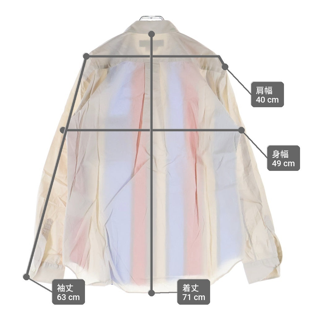 COMME des GARCONS HOMME DEUX(コムデギャルソン オムドゥ) 22AW AD2022 フロントストライプ切替 長袖ボタンシャツ ベージュ/オレンジ/ブルー DJ-B047