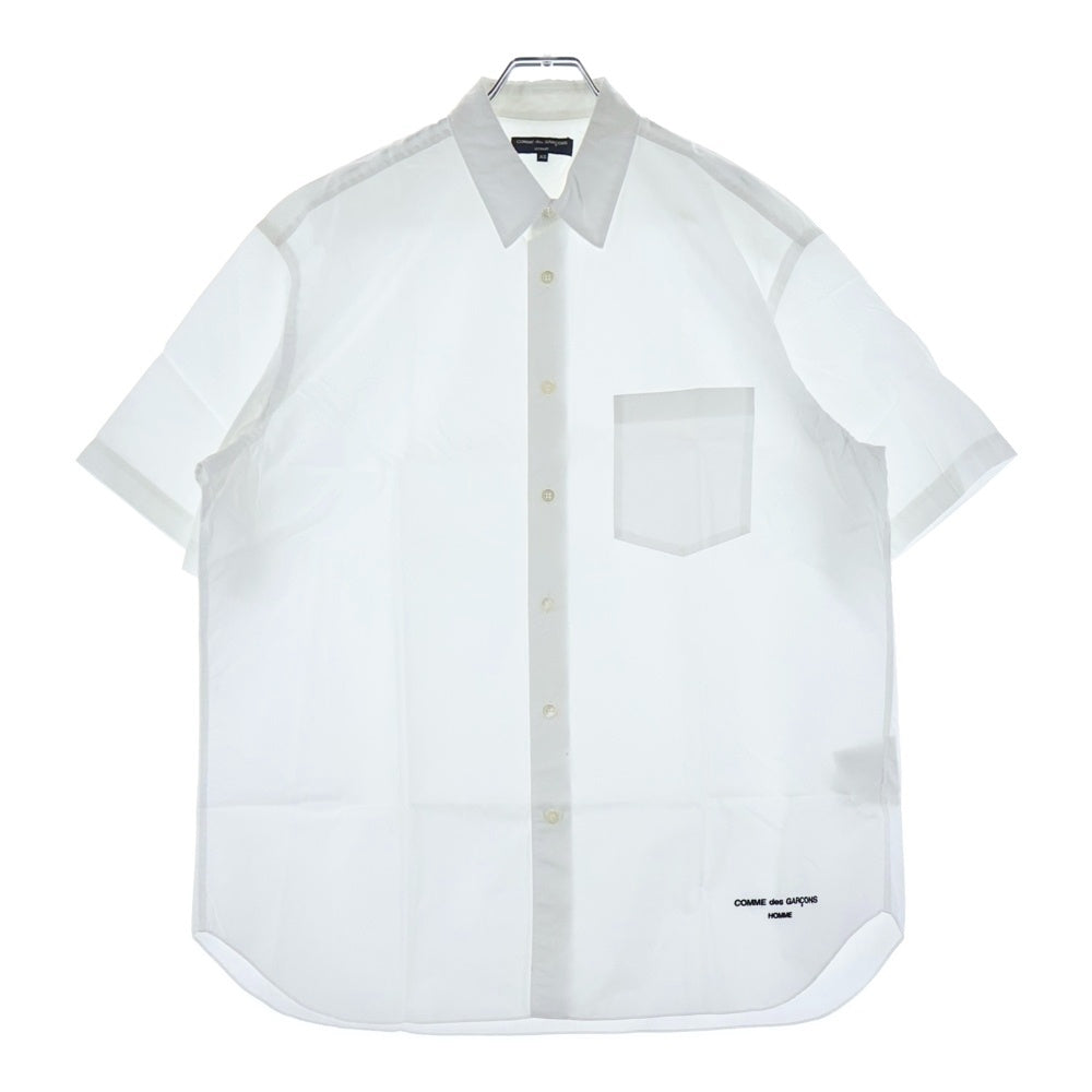 COMME des GARCONS HOMME(コムデギャルソンオム) 22SS AD2021 綿ブロード製品洗半袖シャツ ホワイト HI-B023