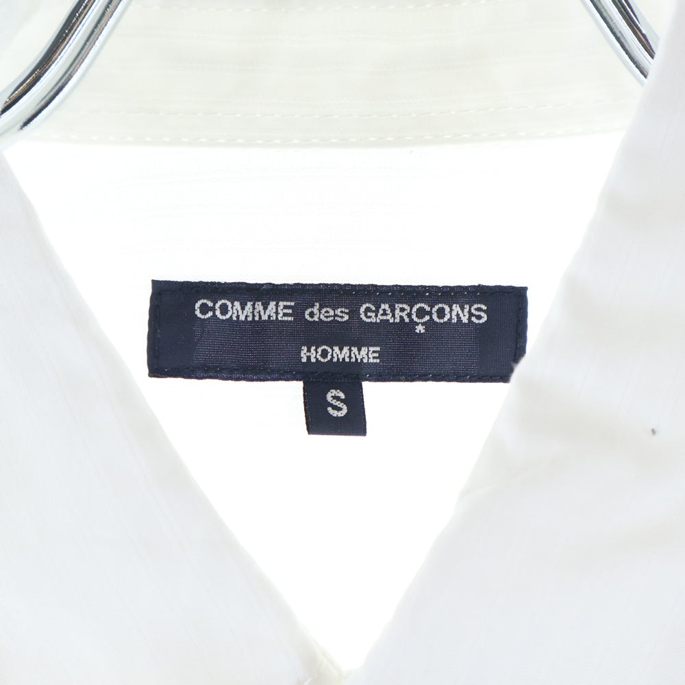 COMME des GARCONS HOMME(コムデギャルソンオム) 19SS AD2018 フロントパッチワーク加工 長袖ストライプシャツ ホワイト HC-B017