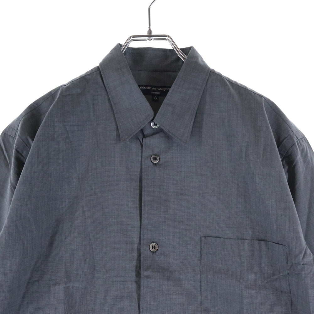 COMME des GARCONS HOMME(コムデギャルソンオム) 21AW AD2021 裾切替加工 長袖ボタンシャツ グレー/ブラック HH-B019