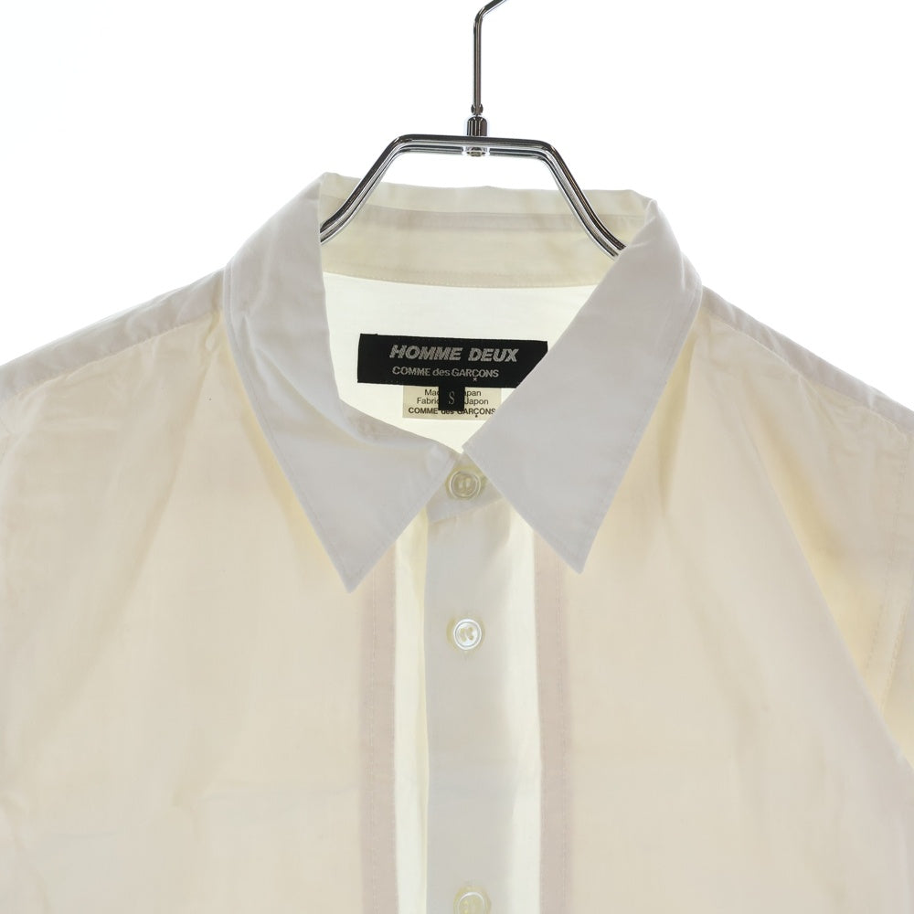 COMME des GARCONS HOMME DEUX(コムデギャルソン オムドゥ) 21SS AD2020 フロント切替 長袖ボタンシャツ ホワイト/アイボリー DG-B029
