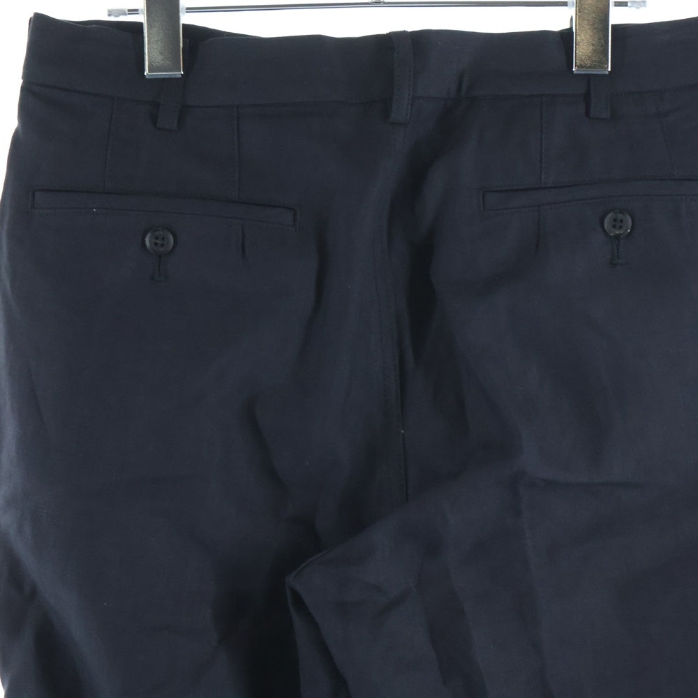 COMME des GARCONS HOMME(コムデギャルソンオム) 24SS AD2023 リネン テーパードスラックスパンツ ブラック HM-P023