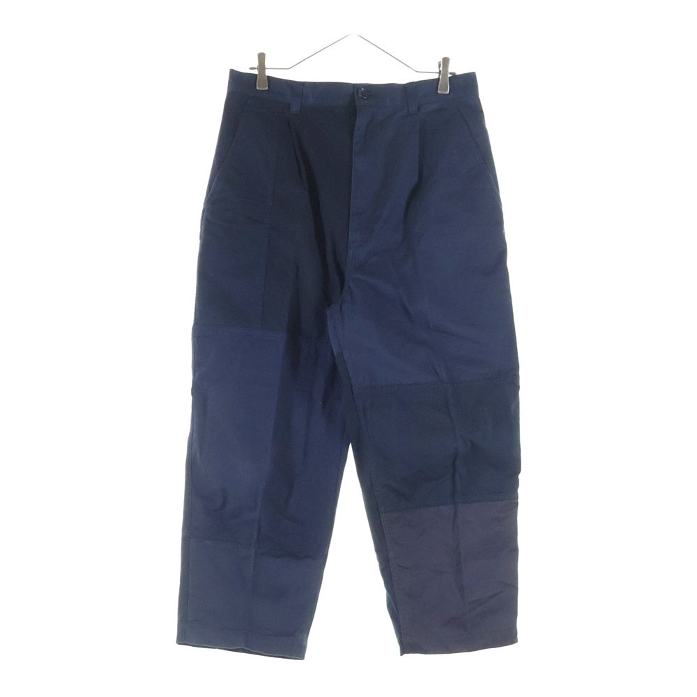 COMME des GARCONS HOMME(コムデギャルソンオム) 21AW AD2021 パッチワーク ワイドチノパンツ ネイビー HH-P013
