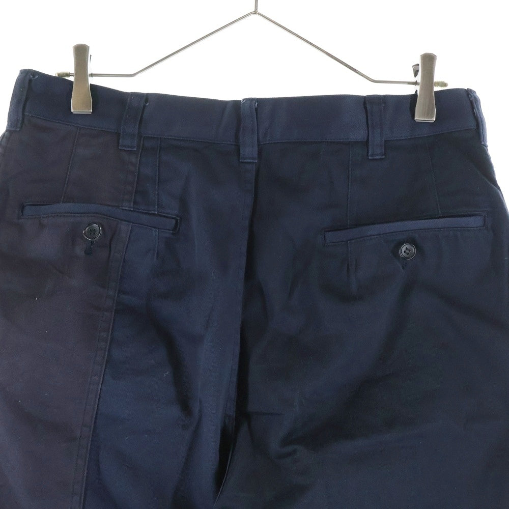 COMME des GARCONS HOMME(コムデギャルソンオム) 21AW AD2021 パッチワーク ワイドチノパンツ ネイビー HH-P013