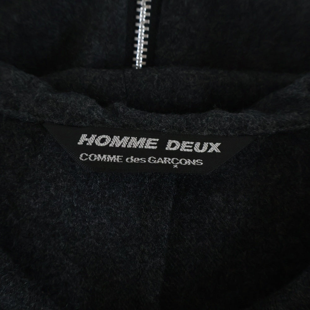 COMME des GARCONS HOMME DEUX(コムデギャルソン オムドゥ) 22AW AD2022 ジップアップウールフーデッドコート グレー DJ-C001