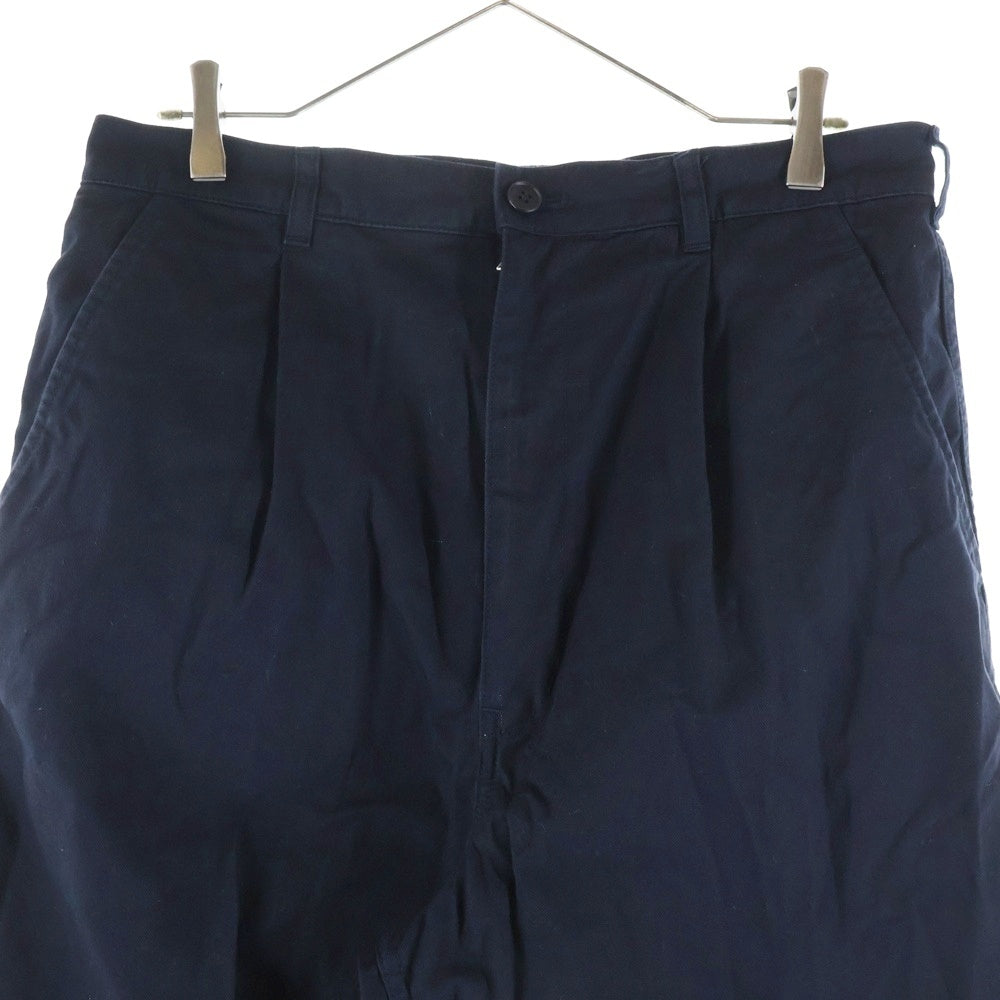 COMME des GARCONS HOMME(コムデギャルソンオム) 22SS AD2021 製品染め 1タック ワイド チノパンツ ネイビー HI-P003