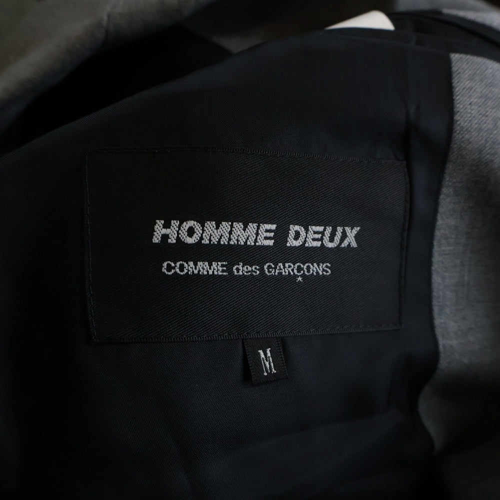 COMME des GARCONS HOMME DEUX(コムデギャルソン オムドゥ) 23SS AD2022 ドッキング加工 3Bウールテーラードジャケット グレー/ブルー DK-J031