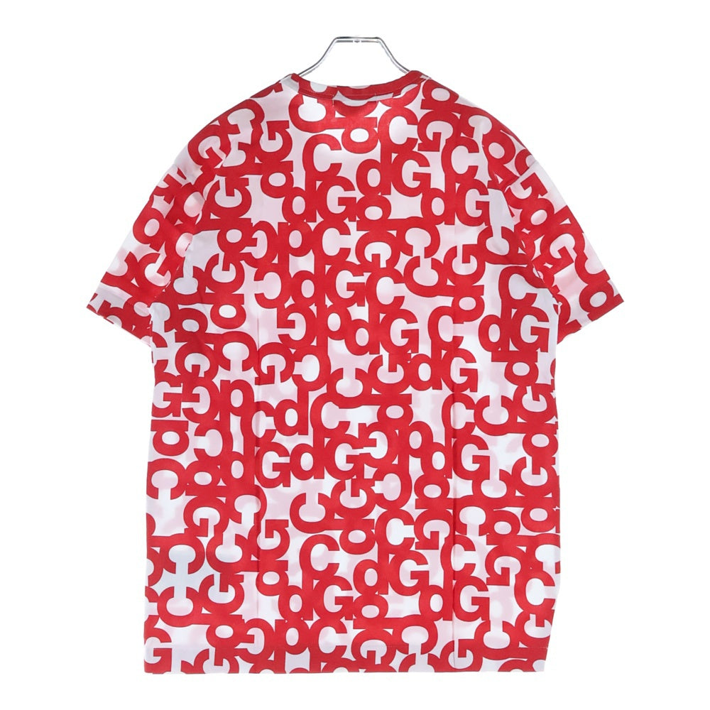 COMME des GARCONS(コムデギャルソン) 24AW AD2024 CdG総柄プリントTシャツ 半袖クルーネックカットソー ホワイト/レッド OZ-T308