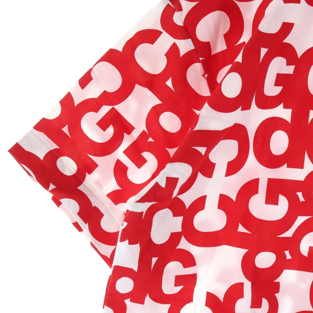 COMME des GARCONS(コムデギャルソン) 24AW AD2024 CdG総柄プリントTシャツ 半袖クルーネックカットソー ホワイト/レッド OZ-T308