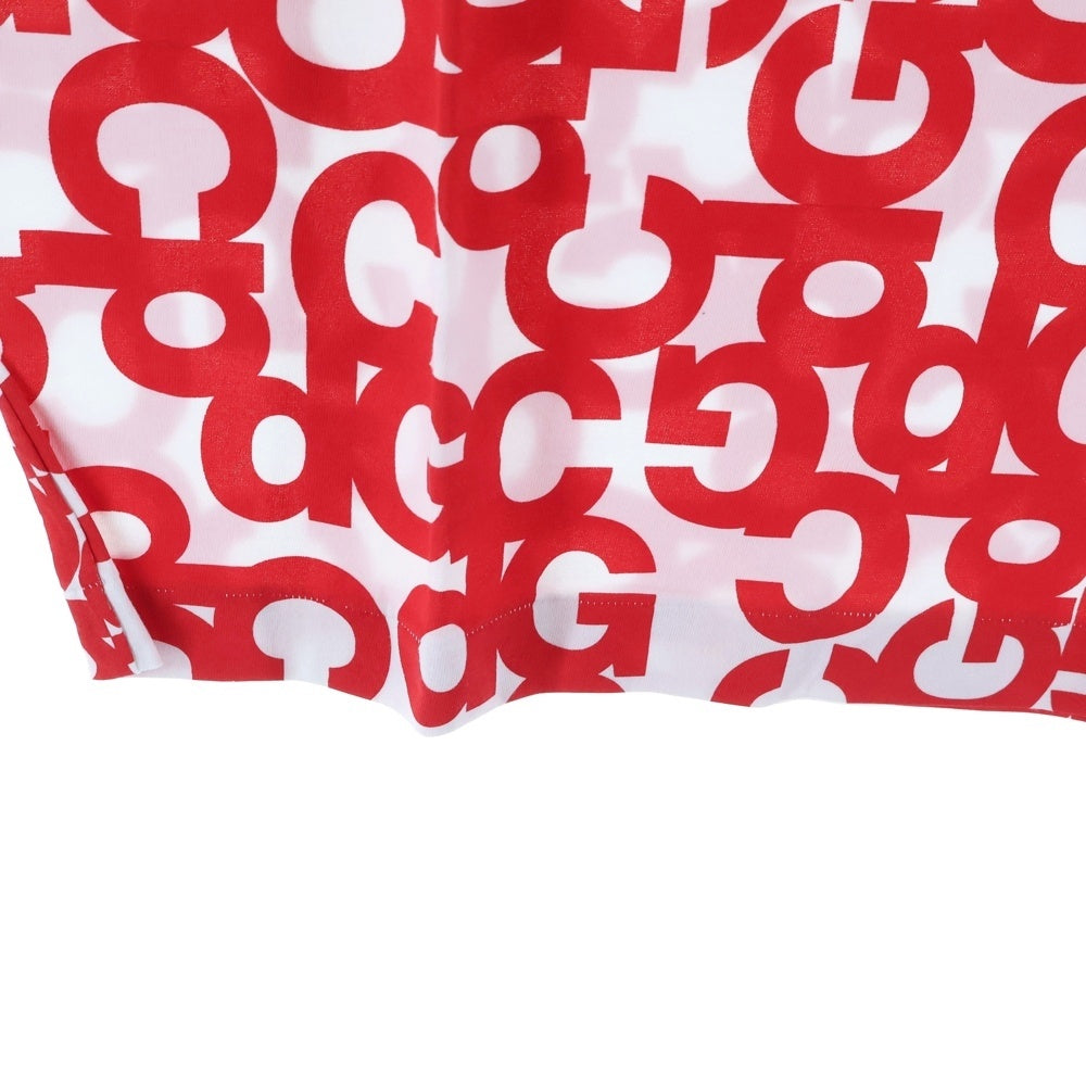 COMME des GARCONS(コムデギャルソン) 24AW AD2024 CdG総柄プリントTシャツ 半袖クルーネックカットソー ホワイト/レッド OZ-T308