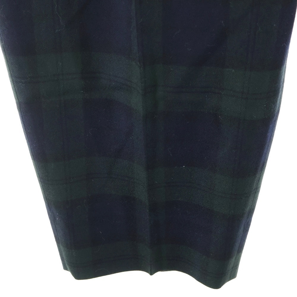 COMME des GARCONS HOMME(コムデギャルソンオム) 20AW AD2020 ウール混 フランネル 2タックスラックスパンツ ブラック/グリーン HF-P041