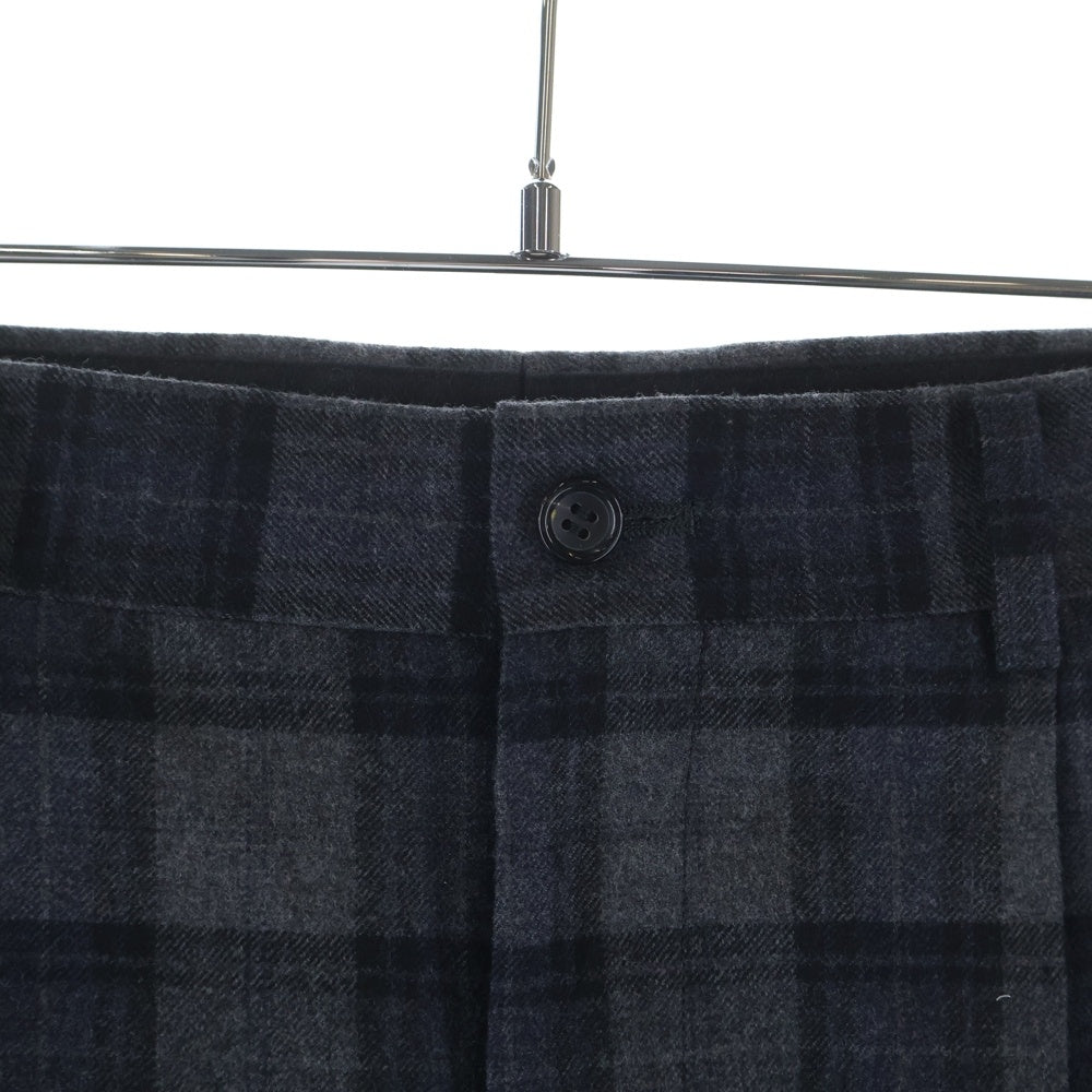 COMME des GARCONS HOMME(コムデギャルソンオム) 20AW AD2020 ウールフラノチェック スラックスパンツ グレー HF-P041