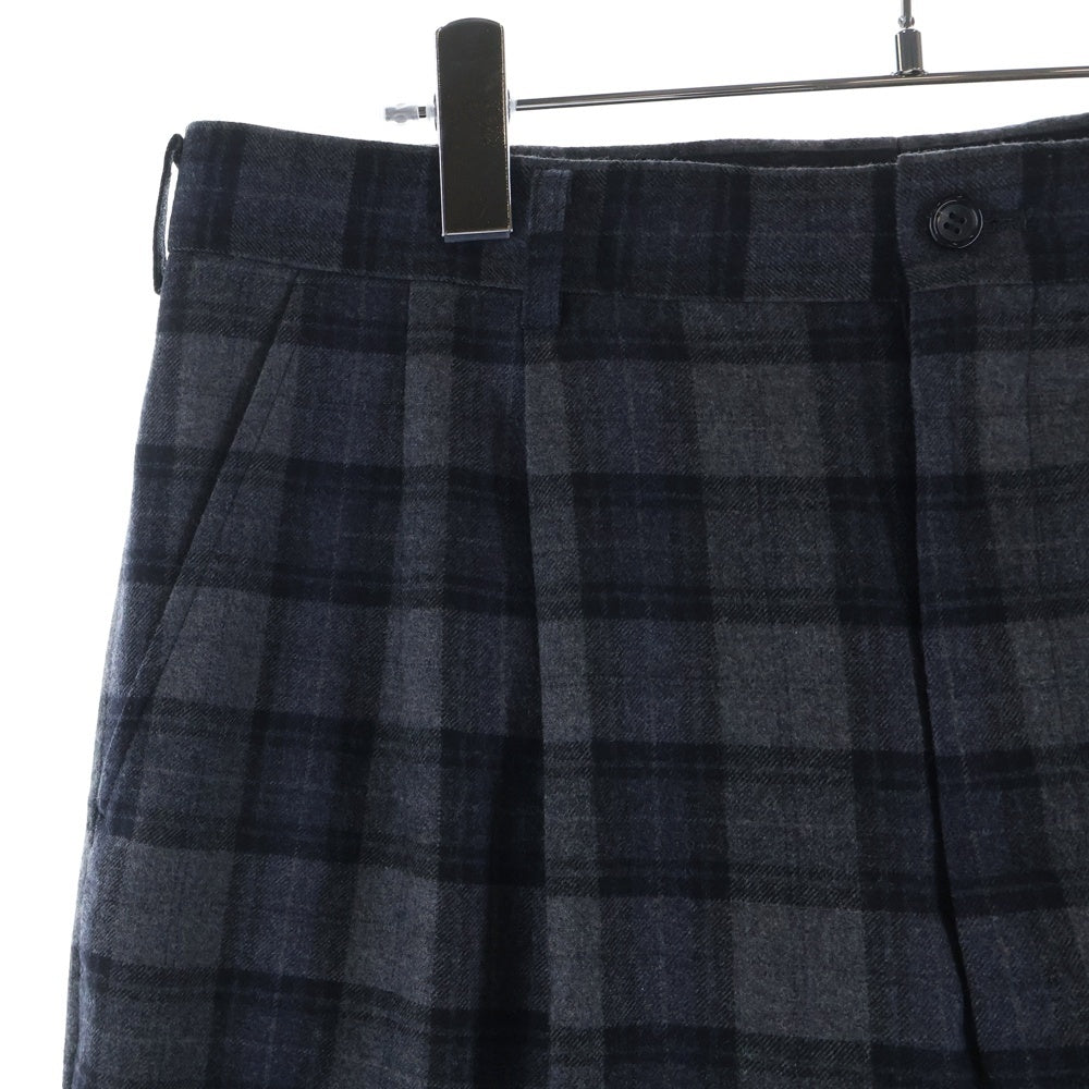 COMME des GARCONS HOMME(コムデギャルソンオム) 20AW AD2020 ウールフラノチェック スラックスパンツ グレー HF-P041
