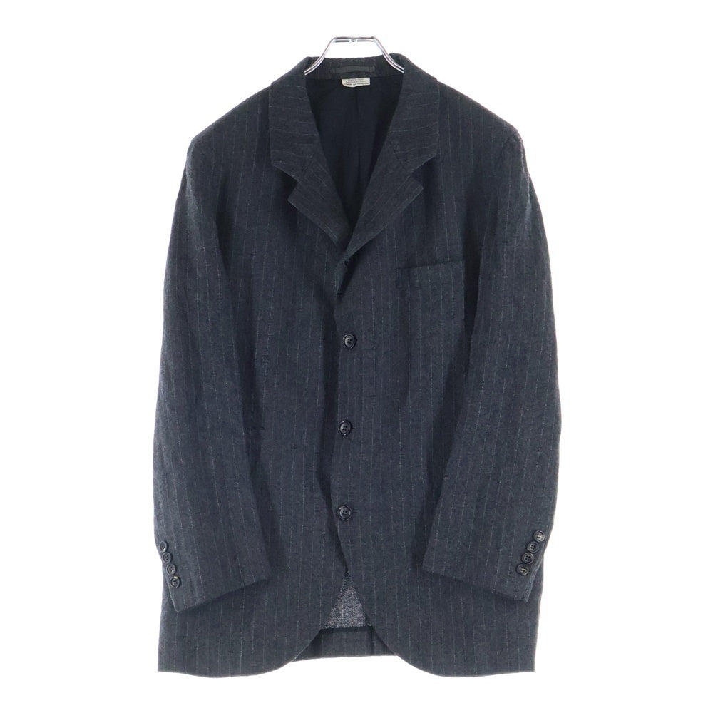 COMME des GARCONS HOMME DEUX(コムデギャルソン オムドゥ) 22AW AD2022 ウール混 ストライプ セットアップスーツ シングルテーラードジャケット スラックスパンツ グレー DJ-J025/DJ-P033