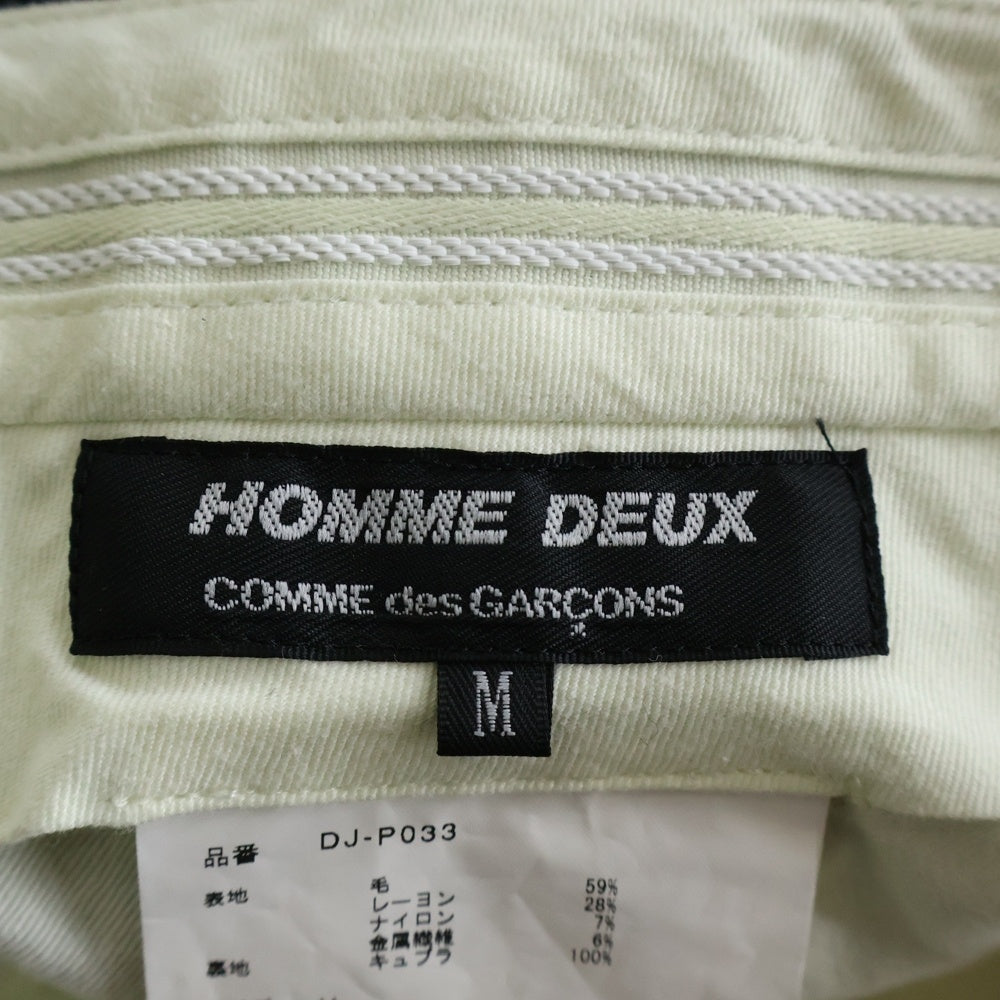 COMME des GARCONS HOMME DEUX(コムデギャルソン オムドゥ) 22AW AD2022 ウール混 ストライプ セットアップスーツ シングルテーラードジャケット スラックスパンツ グレー DJ-J025/DJ-P033