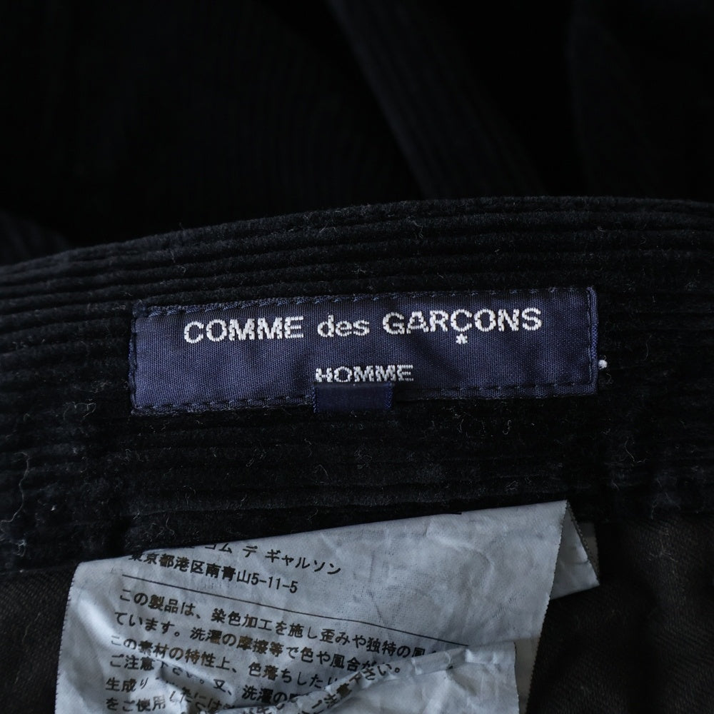 COMME des GARCONS HOMME(コムデギャルソンオム) 19AW AD2019 コーデュロイ テーパードパンツ ブラック HD-P028