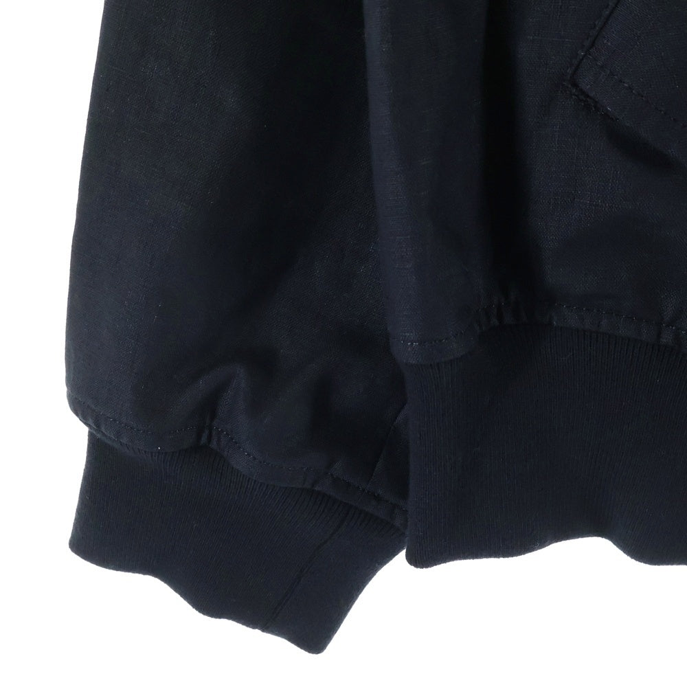 COMME des GARCONS HOMME(コムデギャルソンオム) 25SS AD2024 LINEN POPLIN TRIPLE LAYERS JACKETS リネンポプリン トリプルレイヤー ハリントンジャケット ジップアップブルゾン ブラック HO-J004