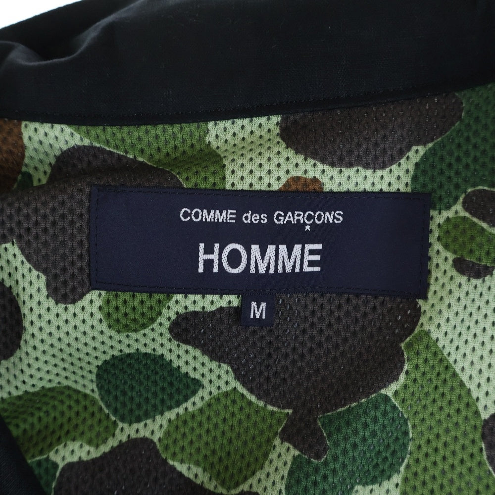 COMME des GARCONS HOMME(コムデギャルソンオム) 25SS AD2024 LINEN POPLIN TRIPLE LAYERS JACKETS リネンポプリン トリプルレイヤー ハリントンジャケット ジップアップブルゾン ブラック HO-J004