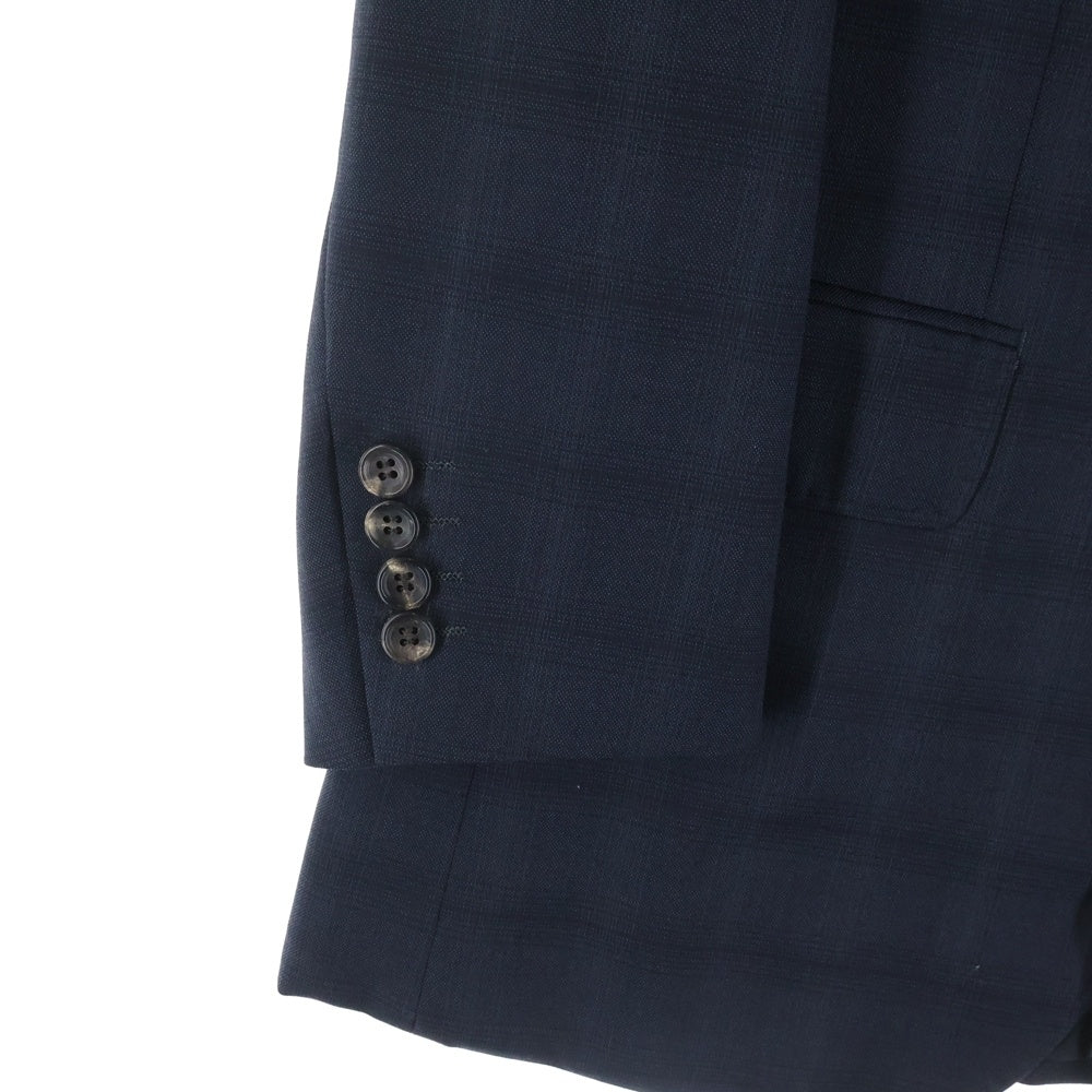 COMME des GARCONS HOMME DEUX(コムデギャルソン オムドゥ) 19AW AD2019 チェック柄 ウールセットアップスーツ 裏地ドット 2Bテーラードジャケット ノータックスラックスパンツ ネイビー DD-J002/DD-P002